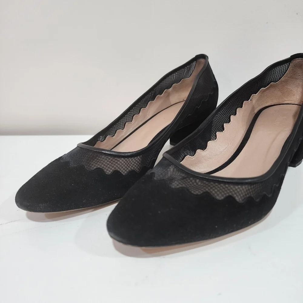 Chloe bridget scallop pumps, size 39.5
